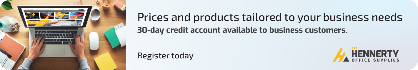 Banner offering prices and products tailored to your business needs and 30 day credit account for business customers